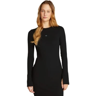Abbildung von Calvin Klein Jeans Short Dress Jerseykleid, Damen, Größe: Medium, Black