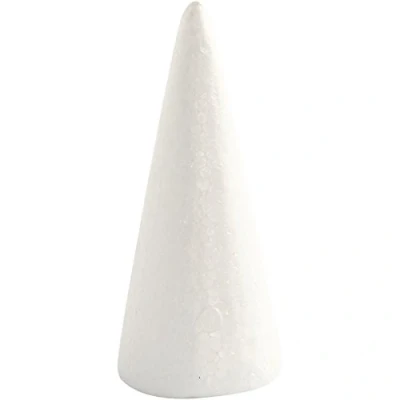 Abbildung von Creativ 543600 Kegel aus Polystyrol, 14,5 cm, Weiß, 5 Stück