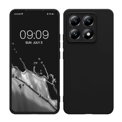 Abbildung von kwmobile Handyhülle kompatibel mit Xiaomi 14T Hülle Handy Case aus weichem Silikon in Schwarz matt