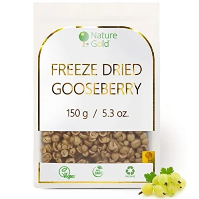Abbildung von Gefriergetrocknete Stachelbeere in Scheiben 150g 100% Natürlich &amp; Vegan GVO frei Ohne Zucker und Zusatzstoffe *