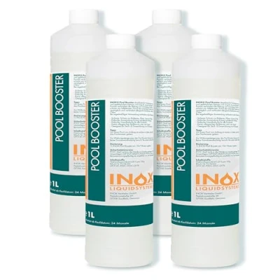 Abbildung von INOX® Effektiver Pool Booster 4x1L Algenvernichter Flüssiges Algizid für Desinfizierendes Reinigungsmittel gegen Algen Hochwirksames flüssig
