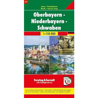 Abbildung von Oberbayern Niederbayern Schwaben, Autokarte 1:150 000, Blatt 11 (freytag &amp; berndt Auto + Freizeitkarten)