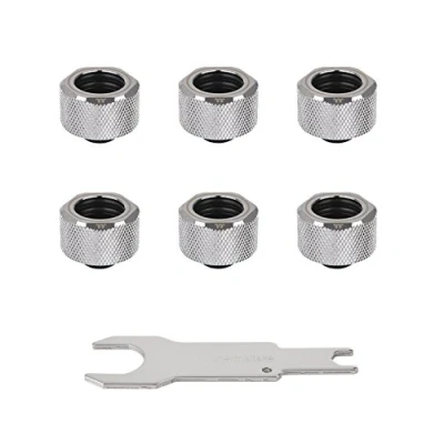 Abbildung von Thermaltake Pacific Chrome C Pro G1/4 PETG 16mm OD Compression Fitting 6 Pack CL W213 CU00SL B