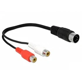 Abbildung von DELOCK DIN Kabel Diodenstecker 5 Pin zu 2 x Cinch Buchse 20 cm