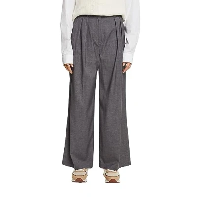 Abbildung von Esprit Collection Pleated WIDE Style Stoffhose, Damen, Größe: 32x32, Medium grey