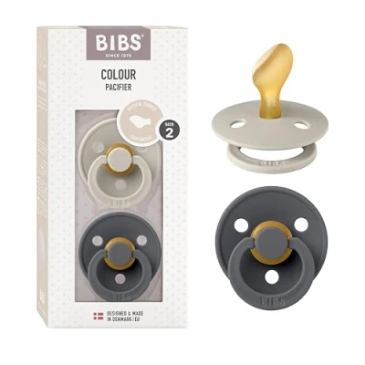 Abbildung von BIBS Colour Schnuller 2er Pack Latex Gr.2, Sand/Iron