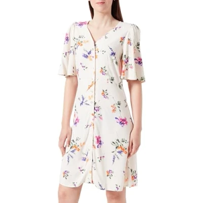 Abbildung von YAS Asina Freizeitkleid, Damen, Größe: XS, Ecru mehrfarbig