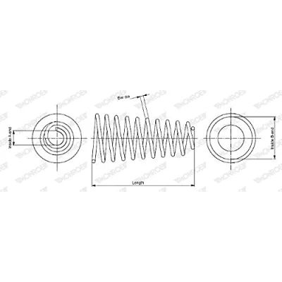 Abbildung von MONROE SP0139 Fahrwerksfeder NISSAN: X Trail, LANCIA: Y, FIAT: Punto I Schrägheck