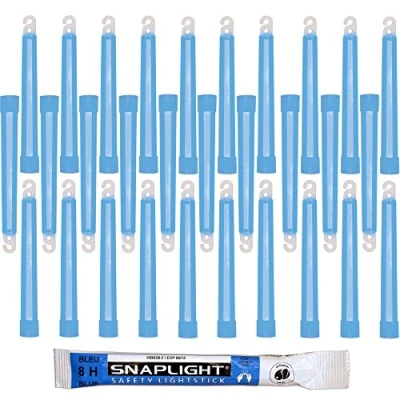 Abbildung von Cyalume SnapLight Knicklichter in Blau (30 er Pack) 15 cm Glow Sticks mit Haken am Ende ultra helle Light einer Leuchtdauer von 8 Stunden