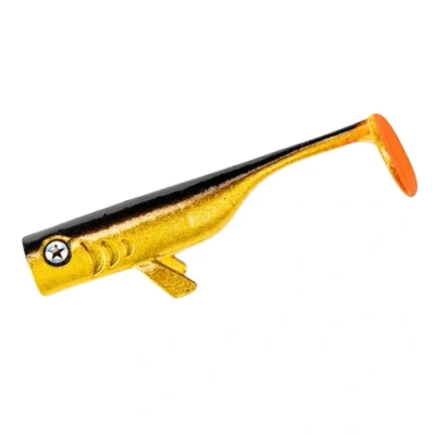 Abbildung von Drunk Bait 16 cm Gold Orange 2pcs Gummifisch