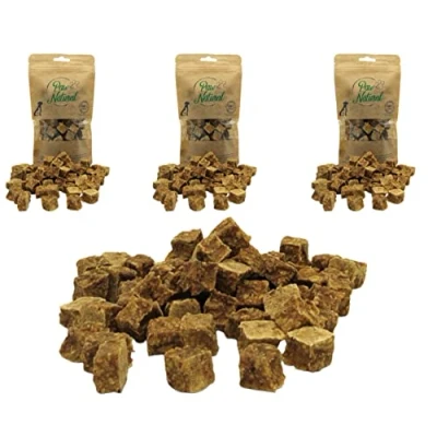 Abbildung von Paw Natural Hunde Leckerlis Training (3x150g) Kaninchen Würfel 100% Gluten &amp; getreidefrei aus frischem Fleisch gesunder Tiere (450g)