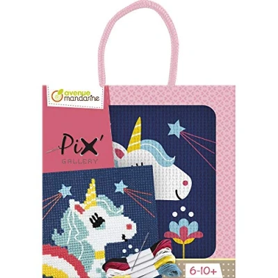 Abbildung von Avenue Mandarine Kreativset Stickset Pix&#039; Gallery Einhorn, (8 tlg), 8 Teile