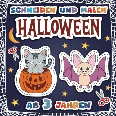 Abbildung von Ausschneiden für Kinder ab 3: Halloween Bastelbuch zum Ausschneiden, Ausmalen und Basteln