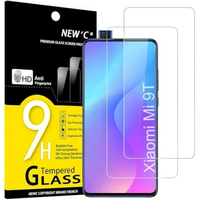 Abbildung von NEW&#039;C 2 Stück, Panzer Schutz Glas für Xiaomi Mi 9T, 9T Pro, Frei von Kratzern, 9H Härte, HD Displayschutzfolie, 0.33mm Ultra klar, Ultrabeständig