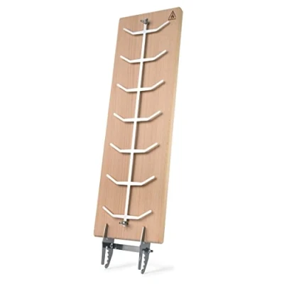 Abbildung von Bargen Flammlachsbrett 55 x 18 cm Flammlachsbretter mit Edelstahl Halterung Premium Grillzubehör für Feuerschalen und Kugelgrill