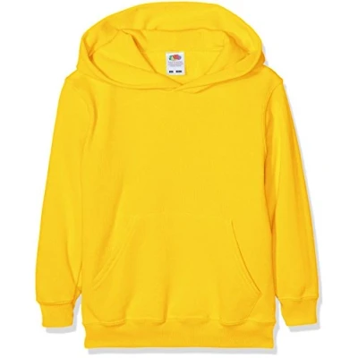 Abbildung von Fruit of the Loom Jungen Regular Fit Kapuzenpullover Classic Hoodie, Gelb (Sunflower 34), 140 (Herstellergröße: 9 10 Jahre)