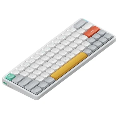 Abbildung von nuphy Air60 V2 Tragbar Mechanische kabellose Mini Tastatur mit Beleuchtung,Unterstützung QMK/VIA Kompatibel Windows/Mac OS/Linux für Bluetooth 5.1/2.4GHz/(USB C) White Gateron Aloe Switch