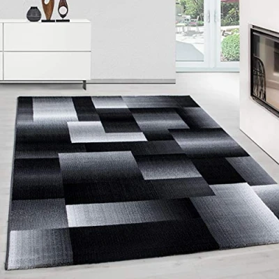 Abbildung von Teppium Teppich Abstrakt Kariert Design, Rechteckig, Höhe: 12 mm, Kurzflor Wohnzimmer Design Pflegeleicht