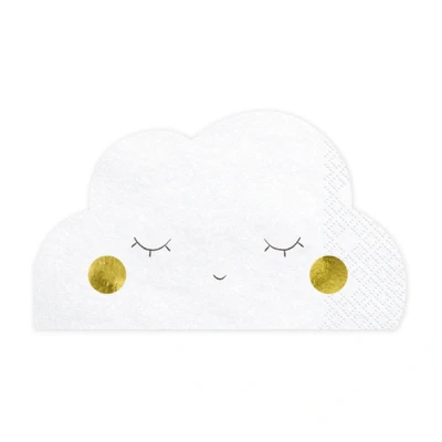 Abbildung von Mellilu Papierservietten Wolke Weiß 32 x 19 cm 20 St. Kindergeburtstag Partygeschirr