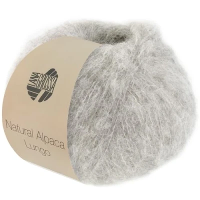 Abbildung von LANA GROSSA Natural Alpaca Lungo 0005 grau Häkelwolle, 190 m