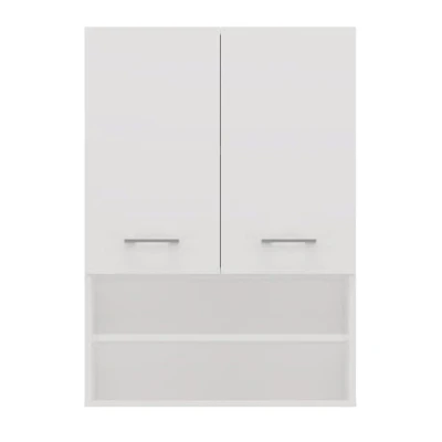 Abbildung von Ibonto Hängeschrank Hochwertiger Badezimmerschrank über Waschmaschine Platzsparend (MATTWEISS)