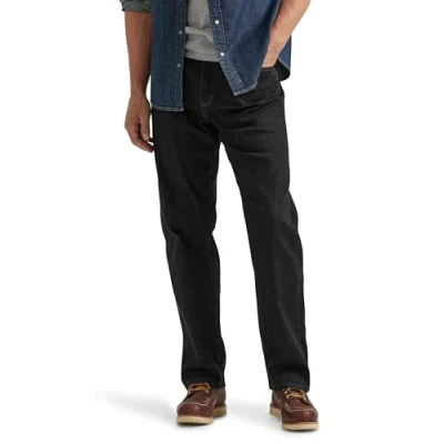 Abbildung von Wrangler Authentics Herren Comfort Flex Waist Relaxed Fit Jeans, Dark Stonewash, 34W / 29L