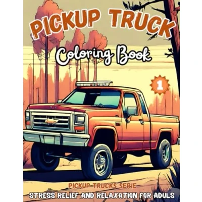 Abbildung von Pickup Trucks coloring Book (Volume 1): 40 Calming Truck pages for Adults, Perfect Relaxation and Stress Relief