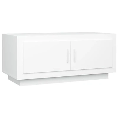 Abbildung von vidaXL Couchtisch mit Stauraum Beistelltisch Wohnzimmertisch Kaffeetisch Sofatisch Teetisch Tisch Wohnzimmer Weiß 102x50x45cm Holzwerkstoff