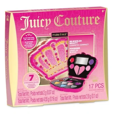 Abbildung von Make It Real: Juicy Couture Bejeweled Beauty Cosmetic Compact Glam for Eyes, Lips &amp; Face, Crown Shaped Makeup Case, Girls Kids Ages 6+