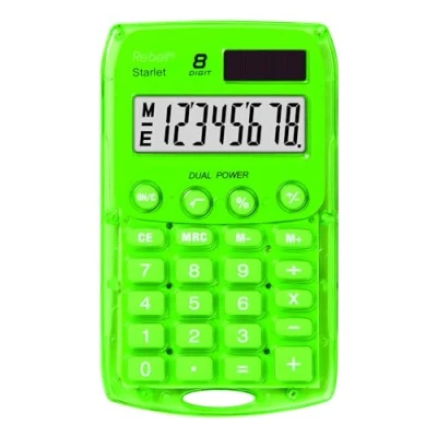 Abbildung von Rebell RE STARLET G Taschenrechner, Dual Power 8 stelliger, grün