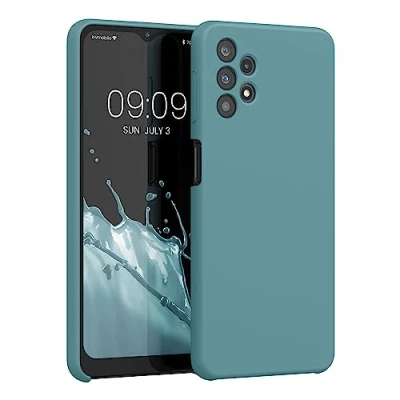 Abbildung von kwmobile Hülle kompatibel mit Samsung Galaxy A32 5G Silikon Handy Case Handyhülle weiche Oberfläche kabelloses Laden Antique Stone