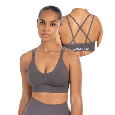 Abbildung von Smilodox Katrin Sportbh mit leichter Stützkraft, Damen, Größe: XL, Anthrazit