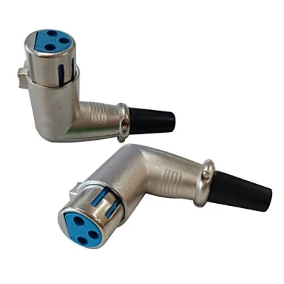 Abbildung von zdyCGTime DIY XLR Adapter 90 Grad 3 Pin Buchse Löttyp Audio Mikrofon Lautsprecheranschluss (Silber 2 Pack) (XLR Buchse)