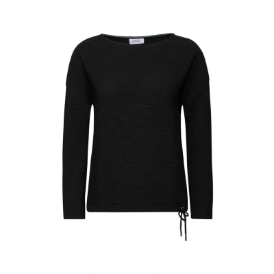 Abbildung von Cecil Glitzerndes Langarmshirt, Damen, Größe: Medium, Schwarz