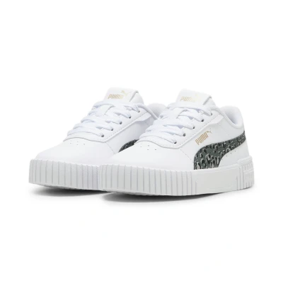 Abbildung von Puma Carina 2.0 Animal Update PS Sneaker low whitemineral gray gold für Kinder, Größe: 35, White mineral Schuhe