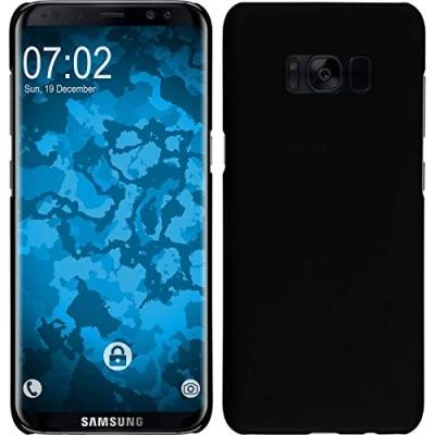 Abbildung von PhoneNatic case kompatibel mit Samsung Galaxy S8 Hülle schwarz gummiert Hard + Flexible Folie