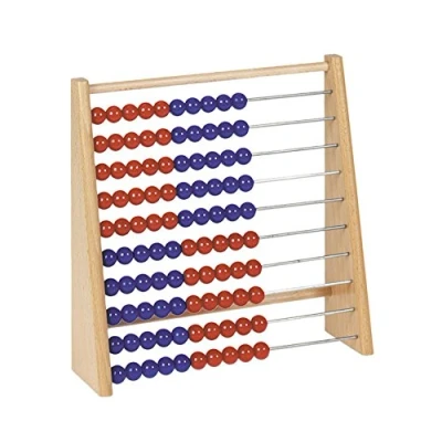 Abbildung von Betzold Rechenschieber Holz Rechenrahmen 100 rot/blau Grundschule Abakus