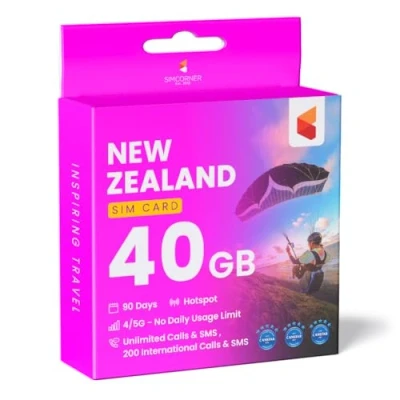 Abbildung von New Zealand Reise SIM Karte (40 GB, 60 Tage) Vodafone Daten mit unbegrenzten Minuten bis NZ Festnetzen/Zahlen