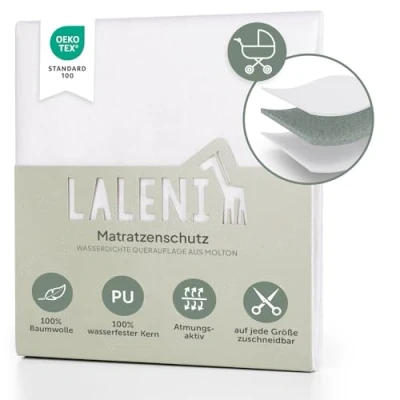 Abbildung von Matratzenauflage Wasserdichte Molton Laleni, atmungsaktiver Kinder Matratzenschutz aus 100% Baumwolle