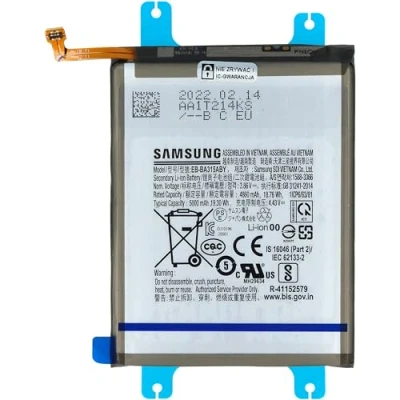Abbildung von INNCOMM Batterie EB BA315ABY für Samsung Galaxy A22 4G A32 Smartphone Handy Akku Original GH82 25567A Li Ion Zellen 3.86V 5000mAh Ersatzakku Markenakku mit Würfel