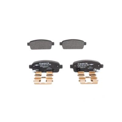 Abbildung von BOSCH 0 986 494 634 Bremsbelagsatz Low Metallic mit akustischer Verschleißwarnung Anti Quietsch Blech, Montageanleitung