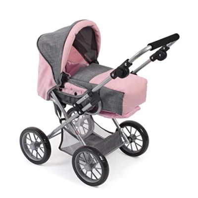 Abbildung von CHIC2000 Kombi Puppenwagen Leni, Grau Rosa, mit herausnehmbarer Tragetrasche