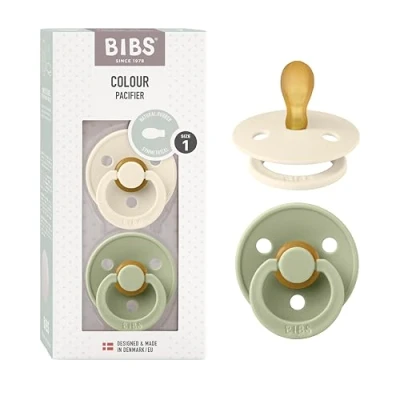 Abbildung von BIBS Colour Schnuller 2er Pack Latex Größe 1, Ivory/Sage