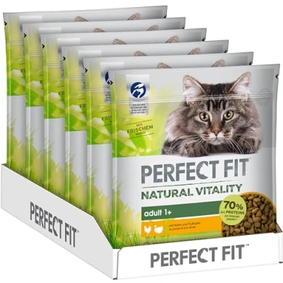 Abbildung von PERFECT FIT Natural Vitality Katzenfutter Trockenfutter Adult 1+ Huhn und Truthahn, 6 x 650g