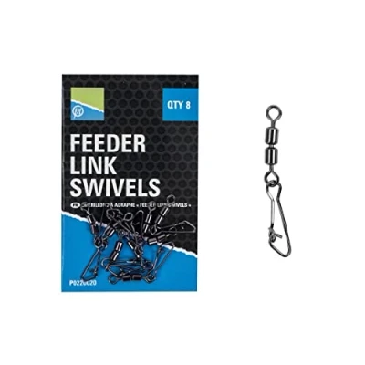 Abbildung von Preston Double Feeder Link Swivels, 8 Stück! Wirbel angeln