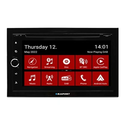 Abbildung von Blaupunkt Copenhagen 700 DAB mit PKW Navigation, 2 DIN Car Multimedia, 6,75 Zoll Touchscreen, CarPlay, Android Auto, DAB+, Bluetooth, CD/DVD, 2x USB, 1x Aux, SD, Rückfahrkamera, 180 Watt