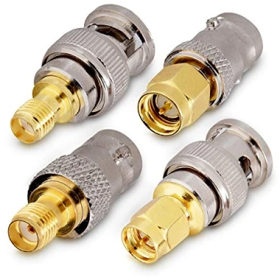 Abbildung von kwmobile 4X SMA auf BNC Adapter 4 Varianten Female Male zu Konverter Koaxial Steckverbinder