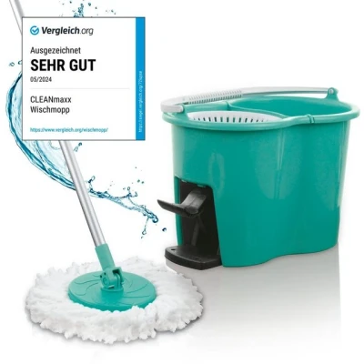 Abbildung von CLEANmaxx Wischmopp Zwei Kammer Filtersystem, mit Fußpedal einfach Boden Laminat Parkett Fliesen wischen