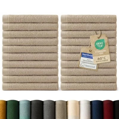 Abbildung von Blumtal Gästehandtücher 30x30cm weich und saugstark, Frottee (24 St), 12er 24er Set, 100% Baumwolle