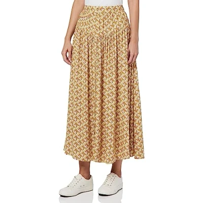 Abbildung von Hurley Damen City Block Button Up Maxi Skirt Rock, Terrakottafarben, XS